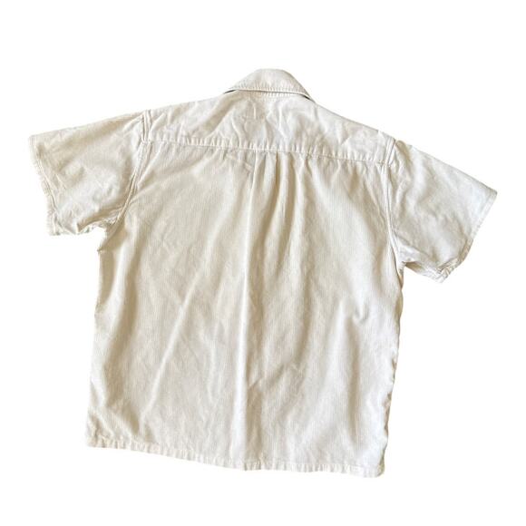 EDITIONS M.R Cream Corduroy Short Sleeve Shirt Size 38 Small - Picture 2 of 7